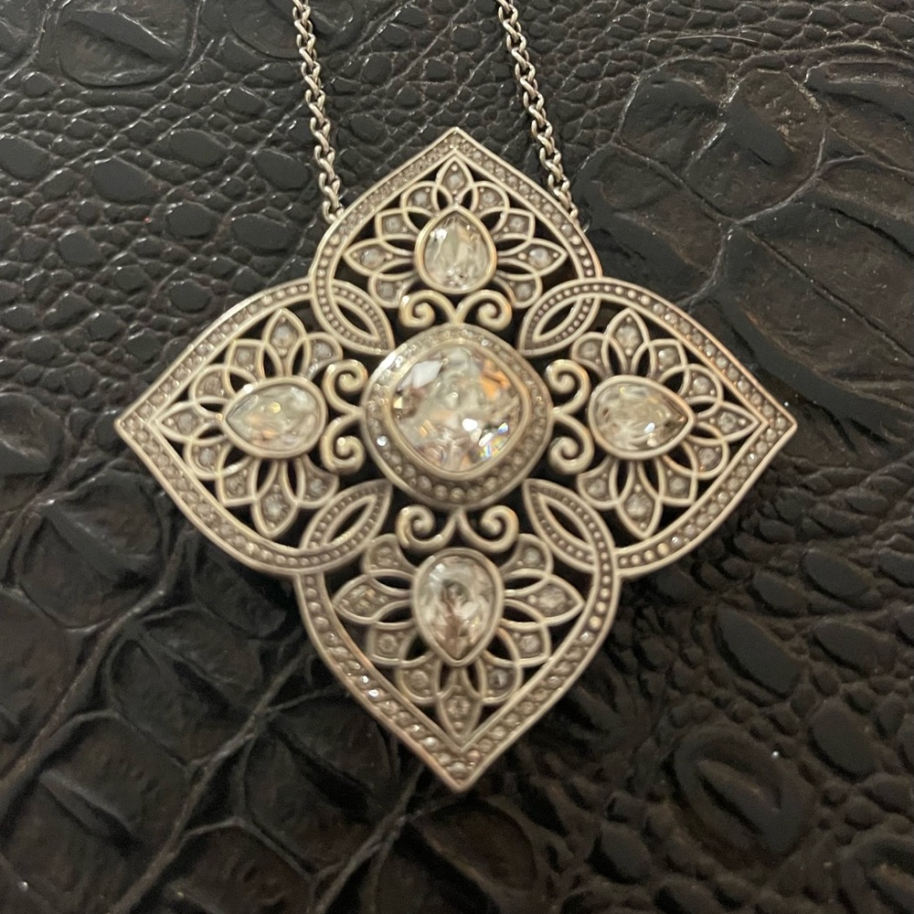 Brighton Silver Quatrefoil Filigree Necklace